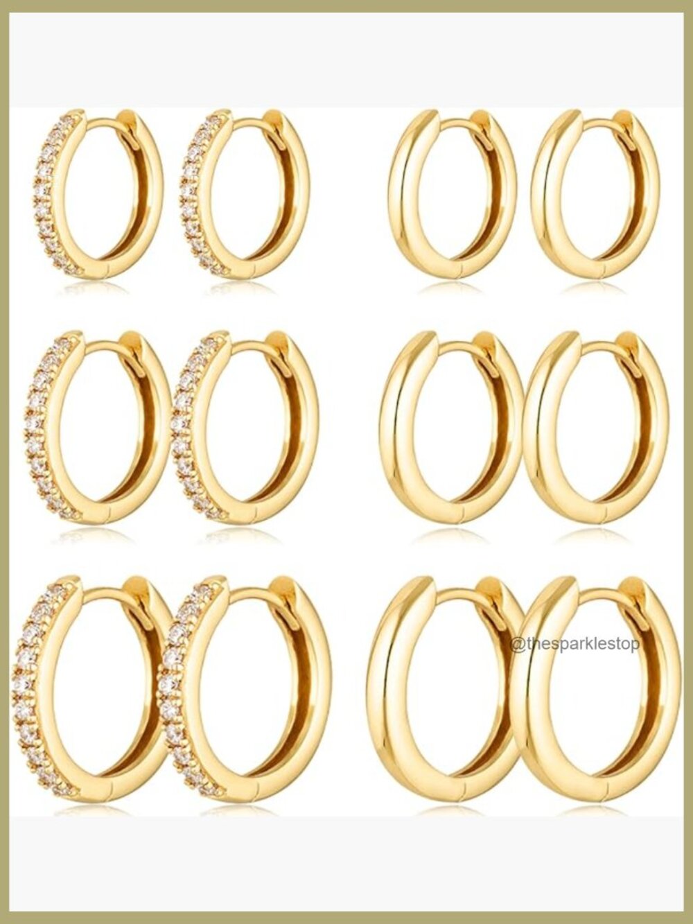6-Pair Hoop Earrings Set Hypoallergenic Huggie Earrings Tiny Lightweight